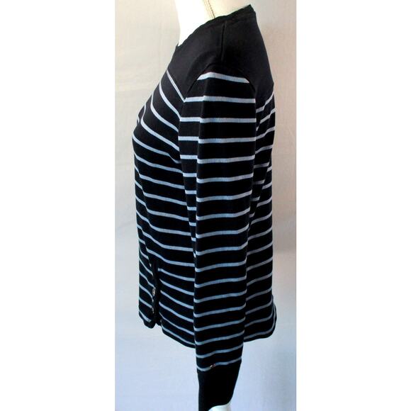 Tommy Hilfiger Jeans Women's Blue Striped Long Sleeve Stretch Sweater Size Large - Picture 4 of 10